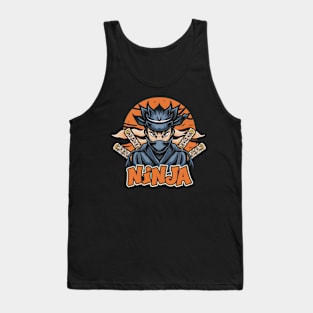 Japanese Ninja Sunset Retro Tank Top